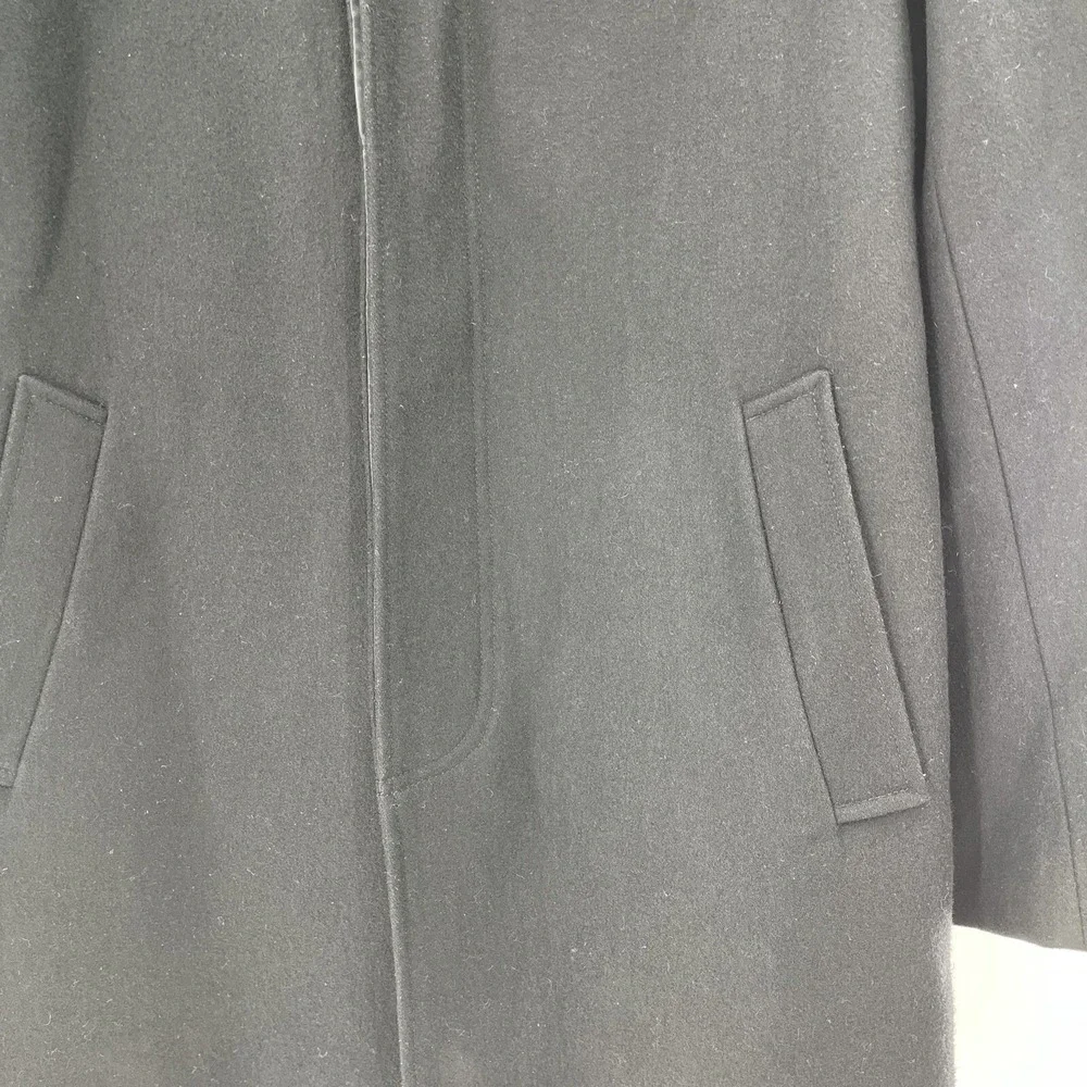 Cole Haan Men's Wool Blend Single Breasted Classic Coat Black Size Small